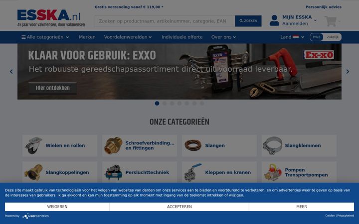 Screenshot ta' esska.nl