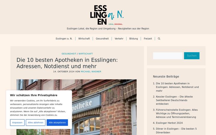 Screenshot του esslingen-lokal.de