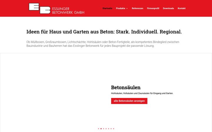 Screenshot του esslinger-betonwerk.de