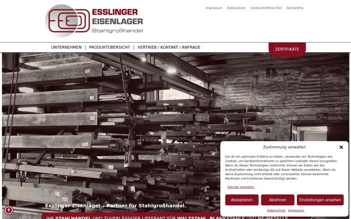 Snimka zaslona za esslinger-eisenlager.de