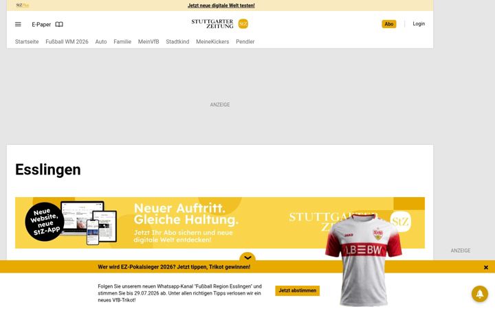 Screenshot of esslinger-zeitung.de
