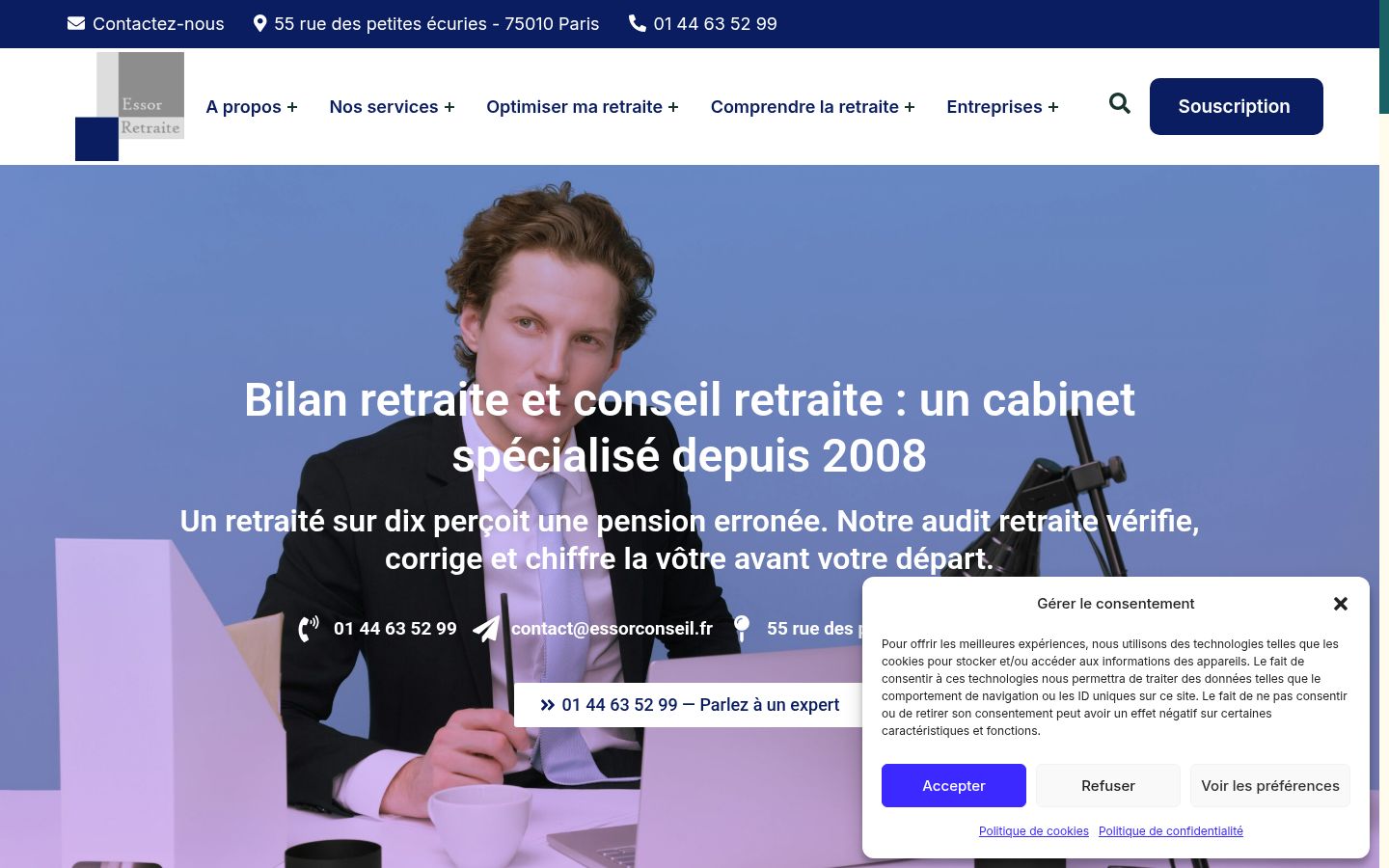 Captură de ecran a bannerului de consimțământ afișat înainte de orice interacțiune
