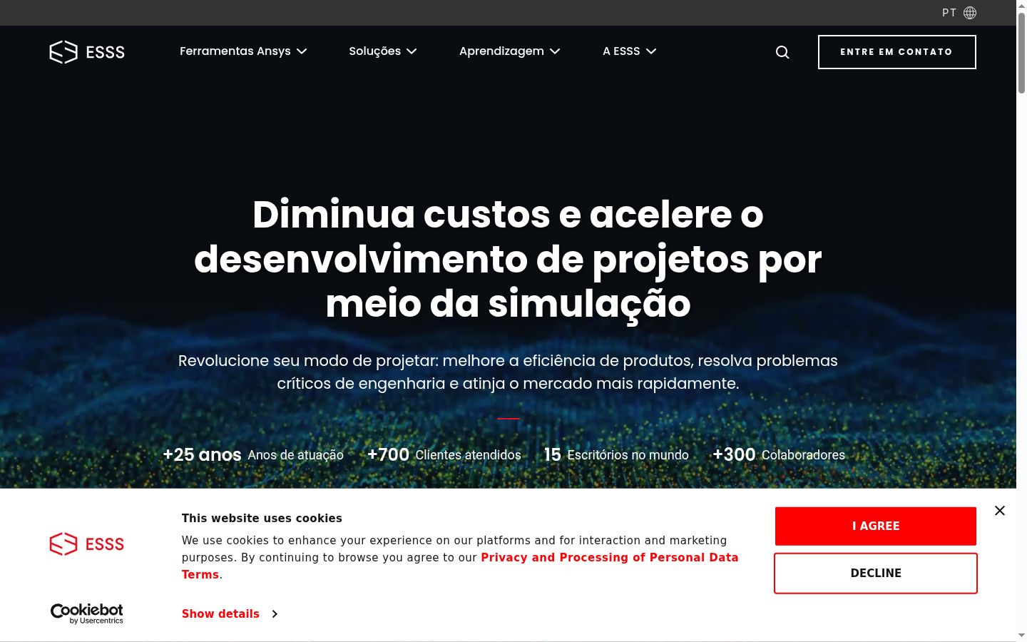 Screenshot of the consent banner shown before any interaction