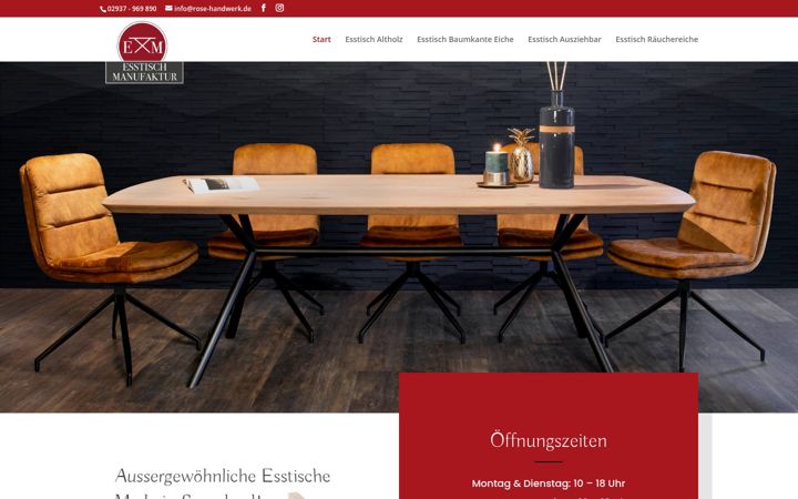 Snimka zaslona za esstisch-manufaktur.de