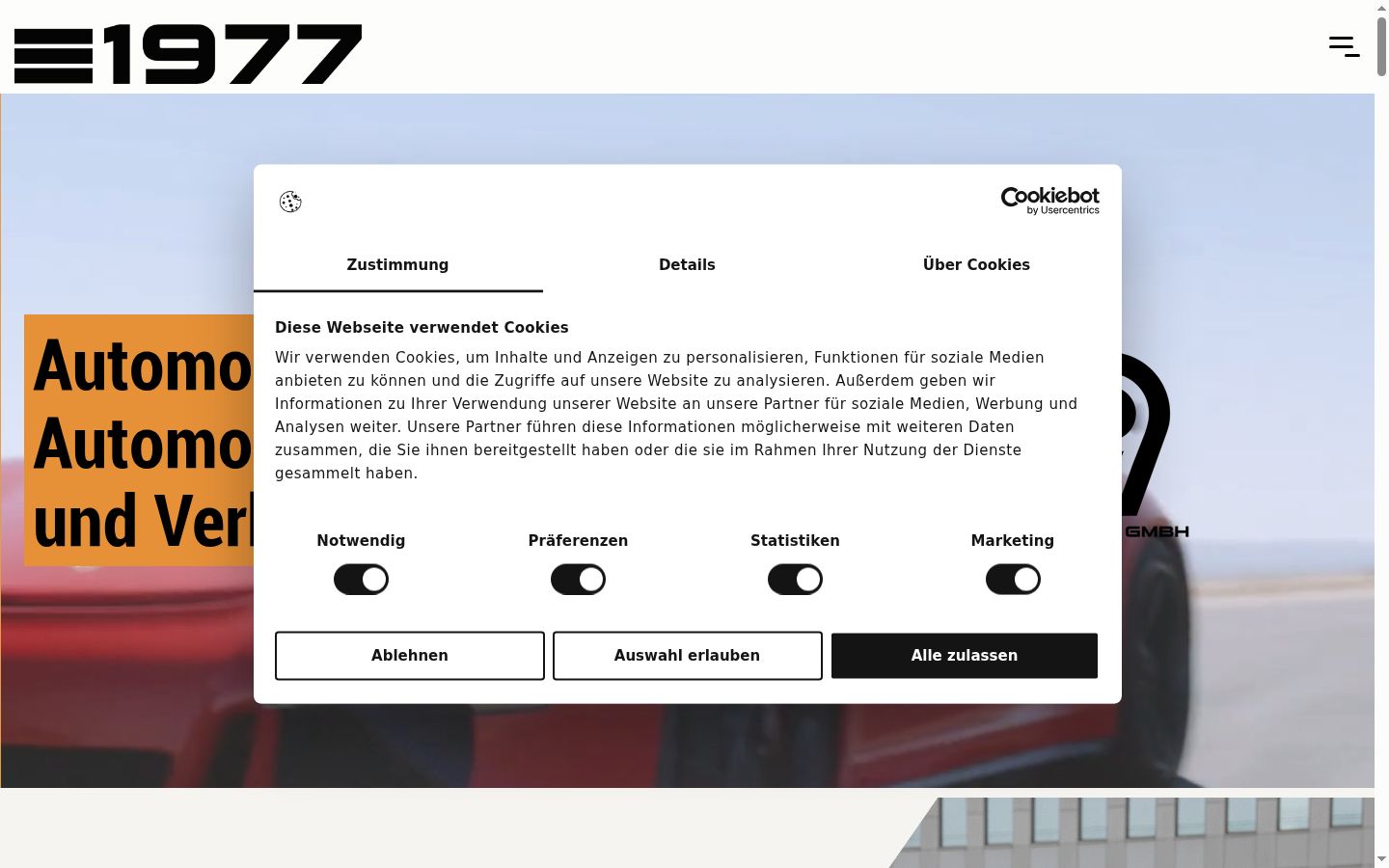 Screenshot of the consent banner shown before any interaction