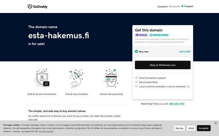Екранна снимка на esta-hakemus.fi