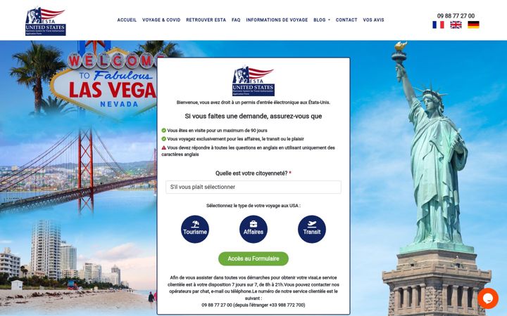 Captură de ecran a esta-officiel.fr