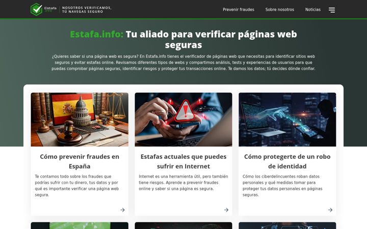 Screenshot von estafa.info