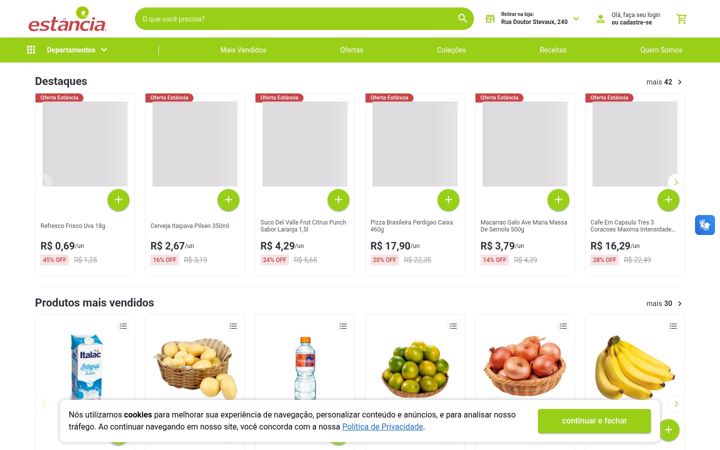 Snímek obrazovky estanciasupermercados.com.br