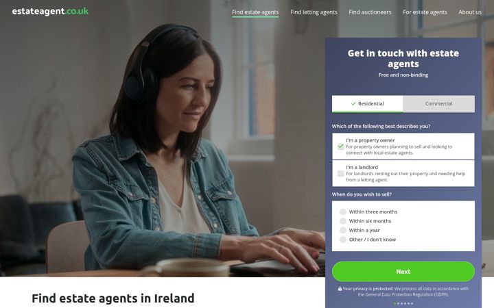 Posnetek zaslona estateagent.co.uk