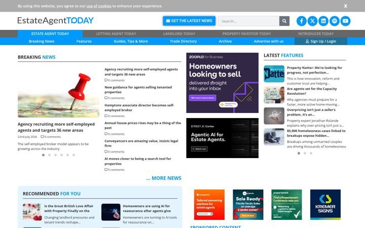 Screenshot of estateagenttoday.co.uk
