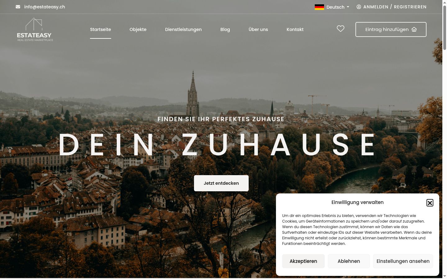 Screenshot tal-banner tal-kunsens muri qabel kwalunkwe interazzjoni