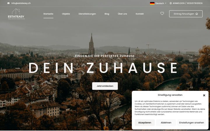 Screenshot ta' estateasy.ch