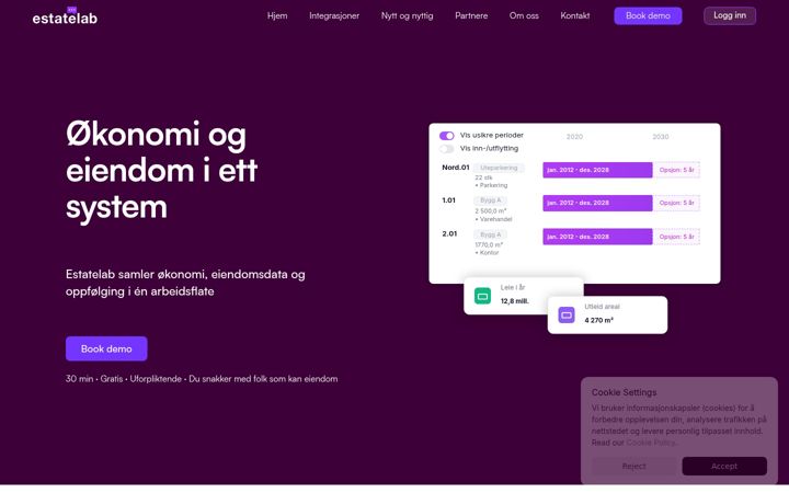 Screenshot of estatelab.no