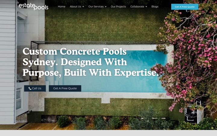 Screenshot di estatepools.com.au
