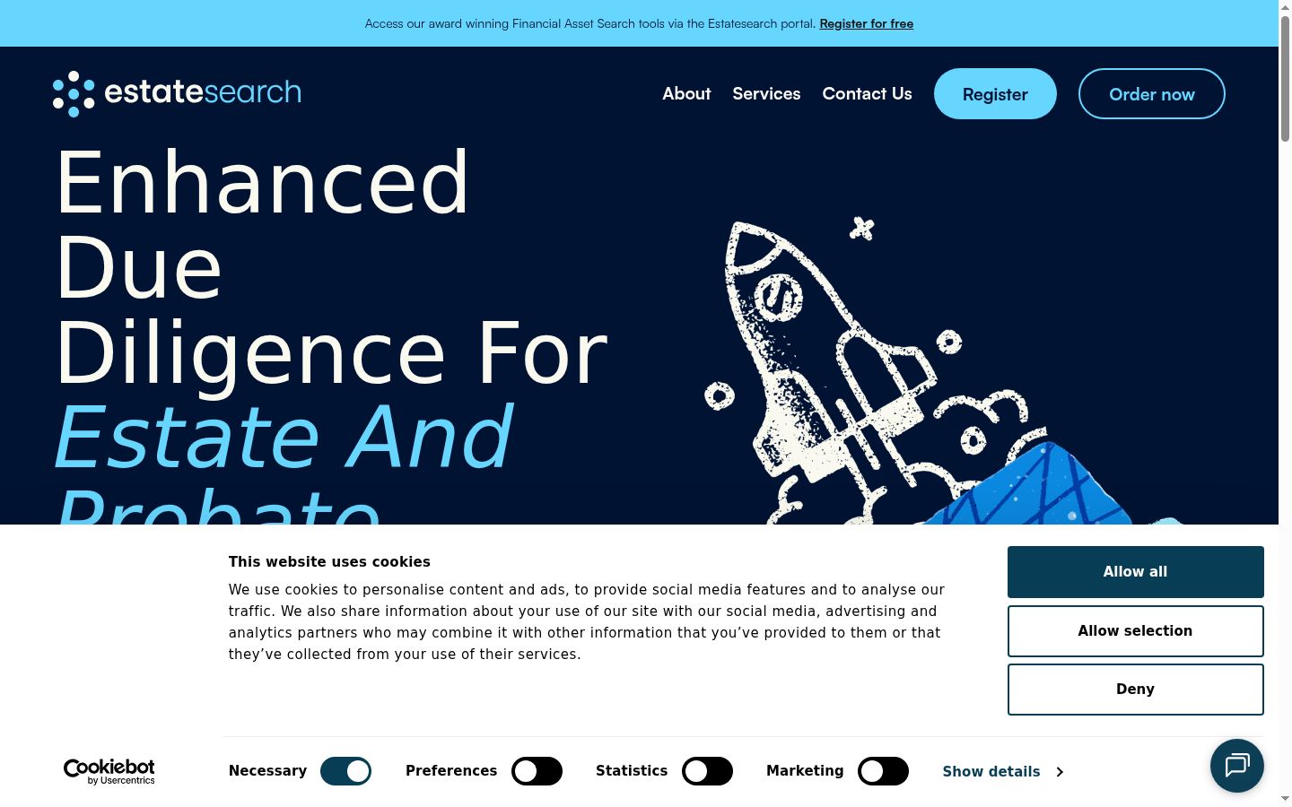 Screenshot of the consent banner shown before any interaction