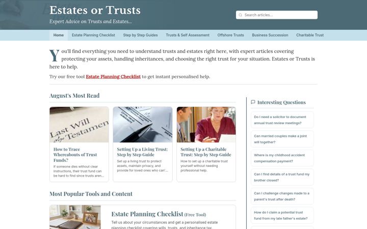 Captura de pantalla de estatesortrusts.co.uk