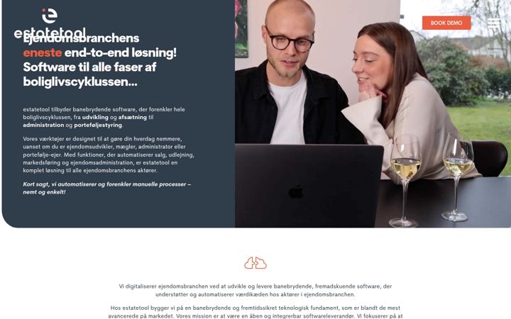 Screenshot ta' estatetool.dk