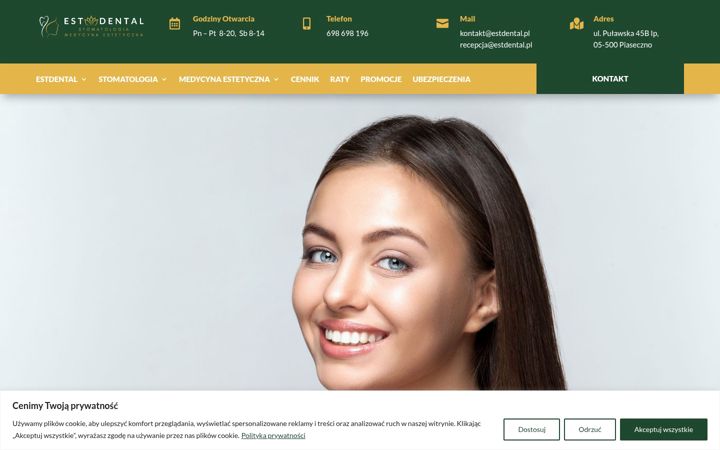 Captură de ecran a estdental.pl