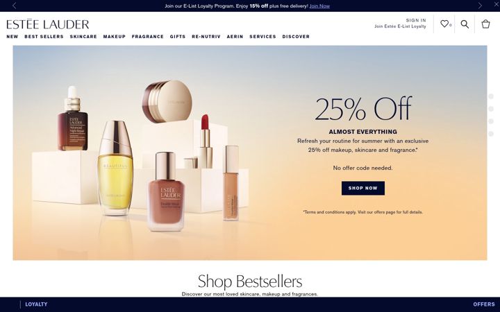 Screenshot di esteelauder.co.uk