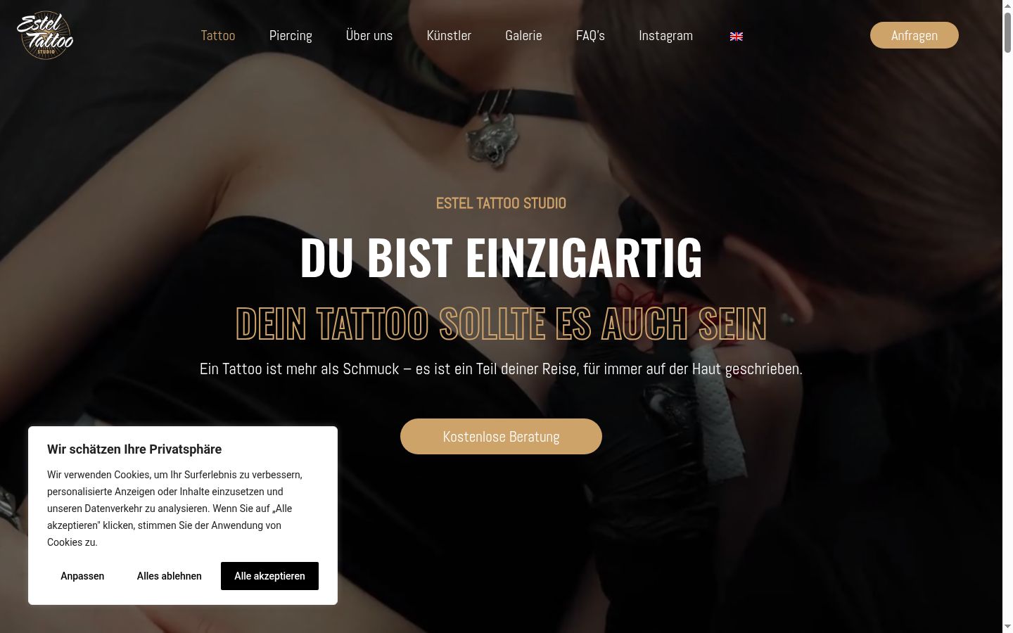 Screenshot of the consent banner shown before any interaction