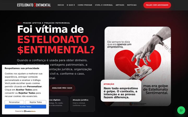 Snímek obrazovky estelionatosentimental.com.br