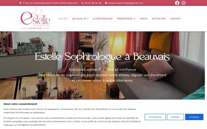 Captură de ecran a estellesophrologie.fr