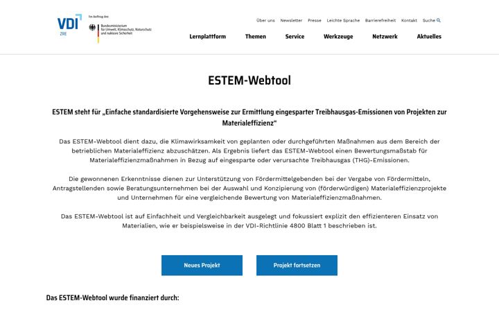 Екранна снимка на estem-projekt.de