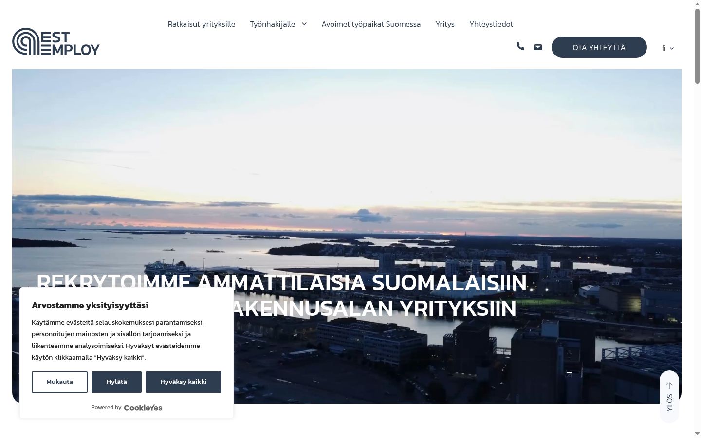 Screenshot tal-banner tal-kunsens muri qabel kwalunkwe interazzjoni