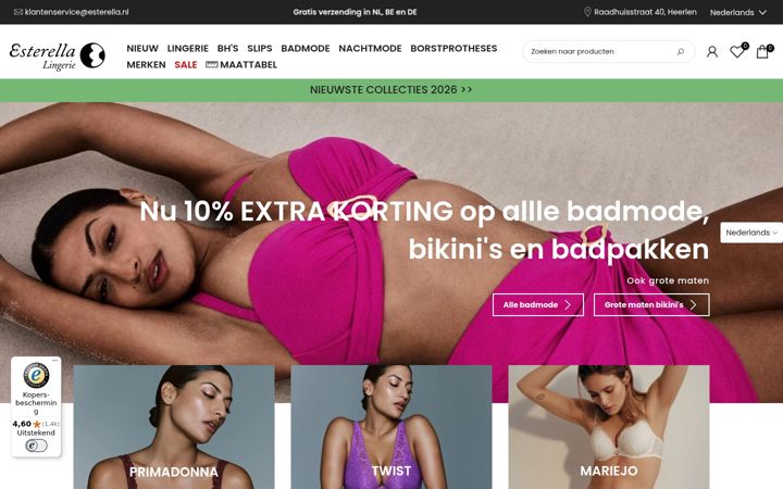 Screenshot ta' esterella.nl