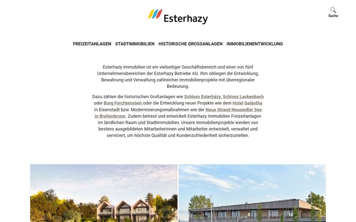 Capture d'écran de esterhazyimmobilien.at