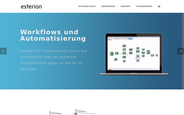 Screenshot van esterion.de