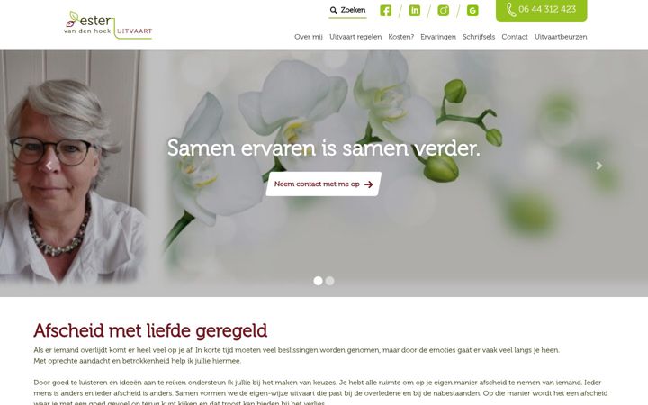 Screenshot ta' estervandenhoekuitvaart.nl