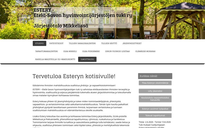 Captura de ecrã de estery.fi