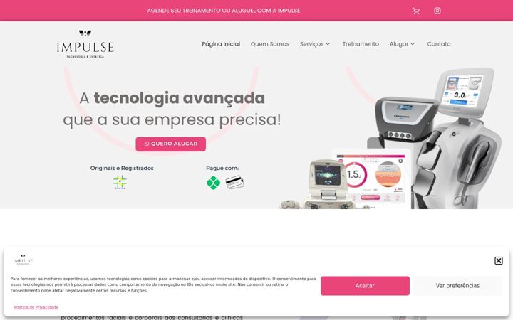 Екранна снимка на esteticaimpulsetecnologia.com.br