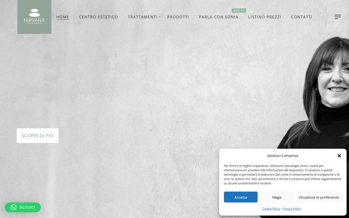 Kuvakaappaus sivustosta esteticanirvana.it