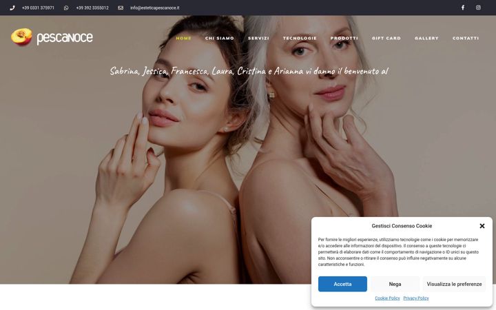 Kuvakaappaus sivustosta esteticapescanoce.it