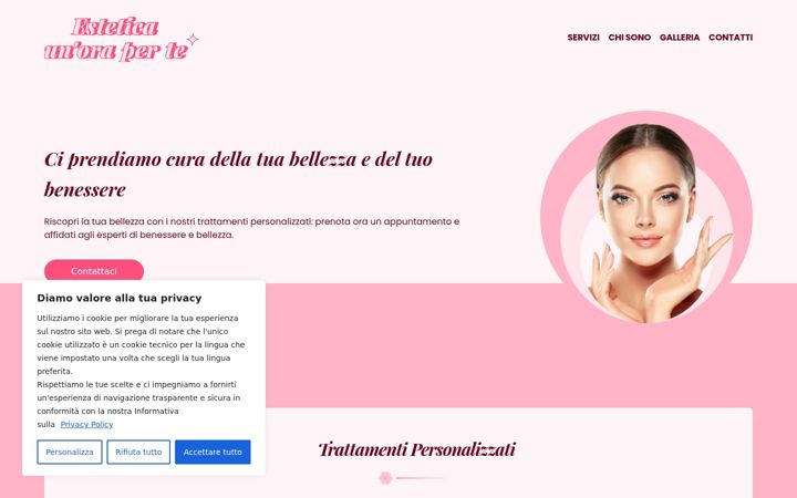 Skærmbillede af esteticaunoraperte.it