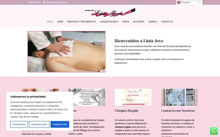 Screenshot ta' esteticliniajove.es