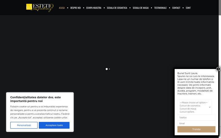 Skärmbild av estetiqacademy.ro