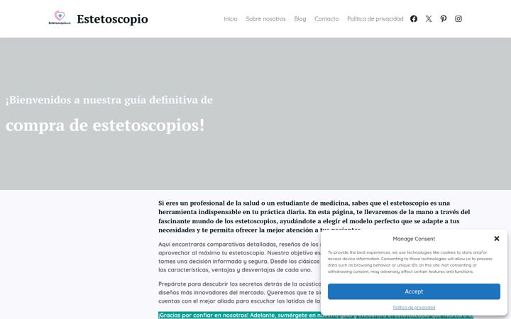 Screenshot of estetoscopio.co