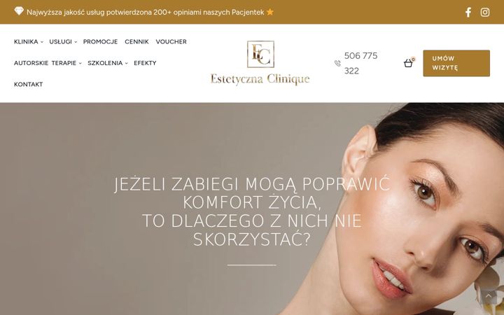 Screenshot van estetycznaclinique.pl