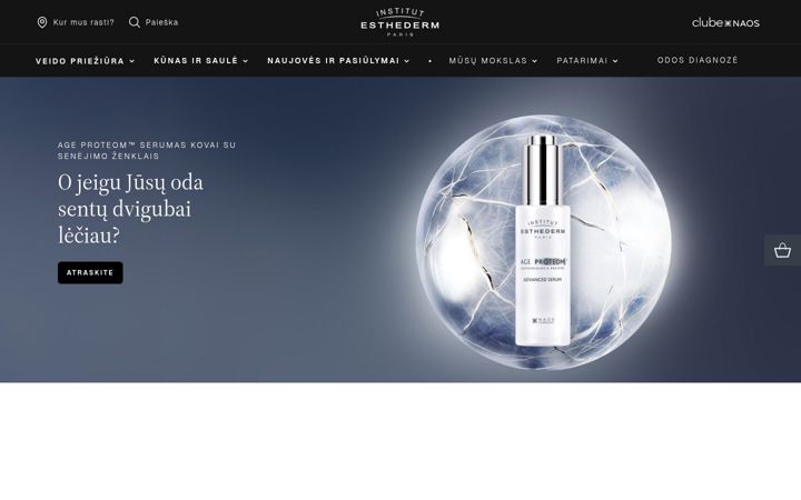 Snímek obrazovky esthederm.lt
