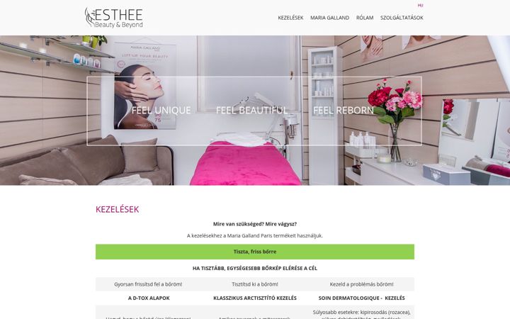 Kuvakaappaus sivustosta estheebeauty.hu