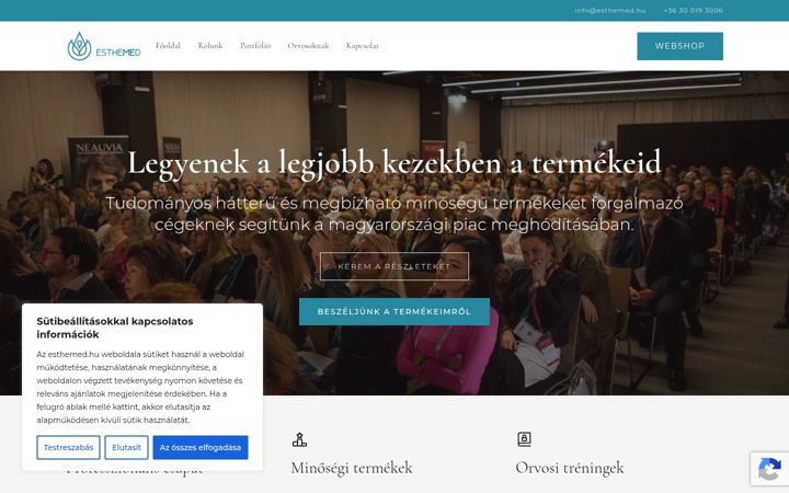 Kuvakaappaus sivustosta esthemed.hu