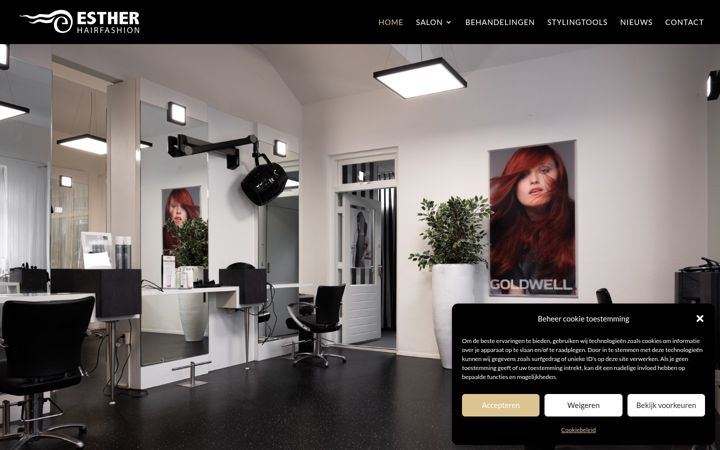 Screenshot ta' estherhairfashion.nl