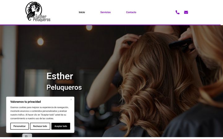 Screenshot ta' estherpeluqueros.es