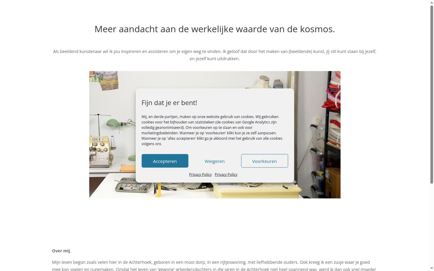 Screenshot of the consent banner shown before any interaction