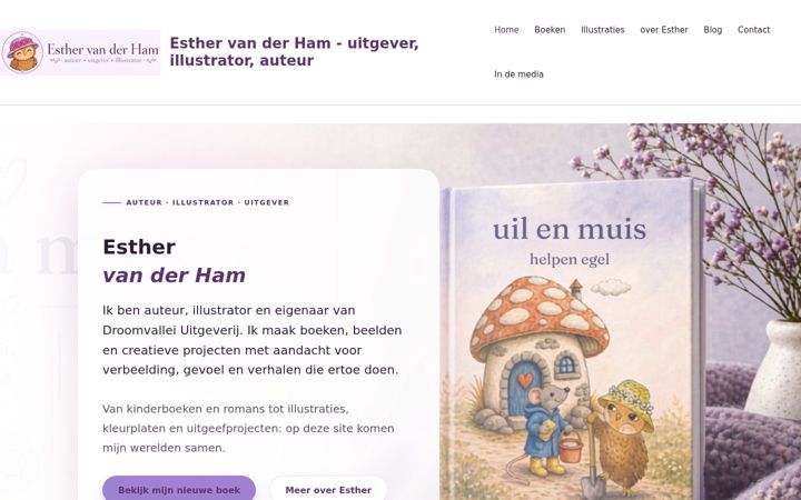 Screenshot ta' esthervanderham.nl