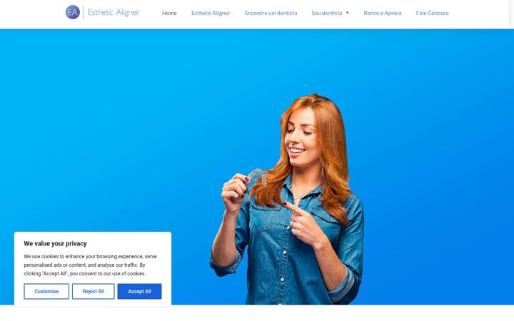 Екранна снимка на estheticaligner.com.br